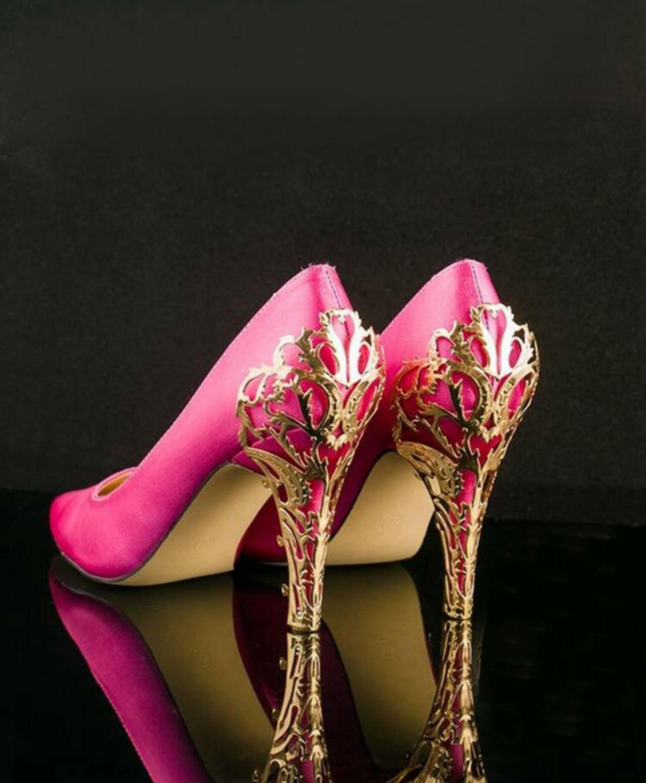 2pcs Gold colored Gorgeous High Heel Shoe Decoration Estilo Philippines