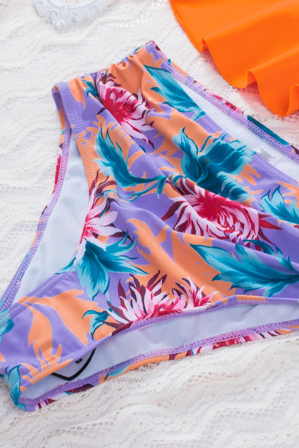 Orange Floral Frill Bikini Set – Estilo Philippines
